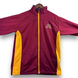 Minnesota Golden Gophers Jacket Mens Medium Maroon‎ Full Zip Raincoat Pro Edge